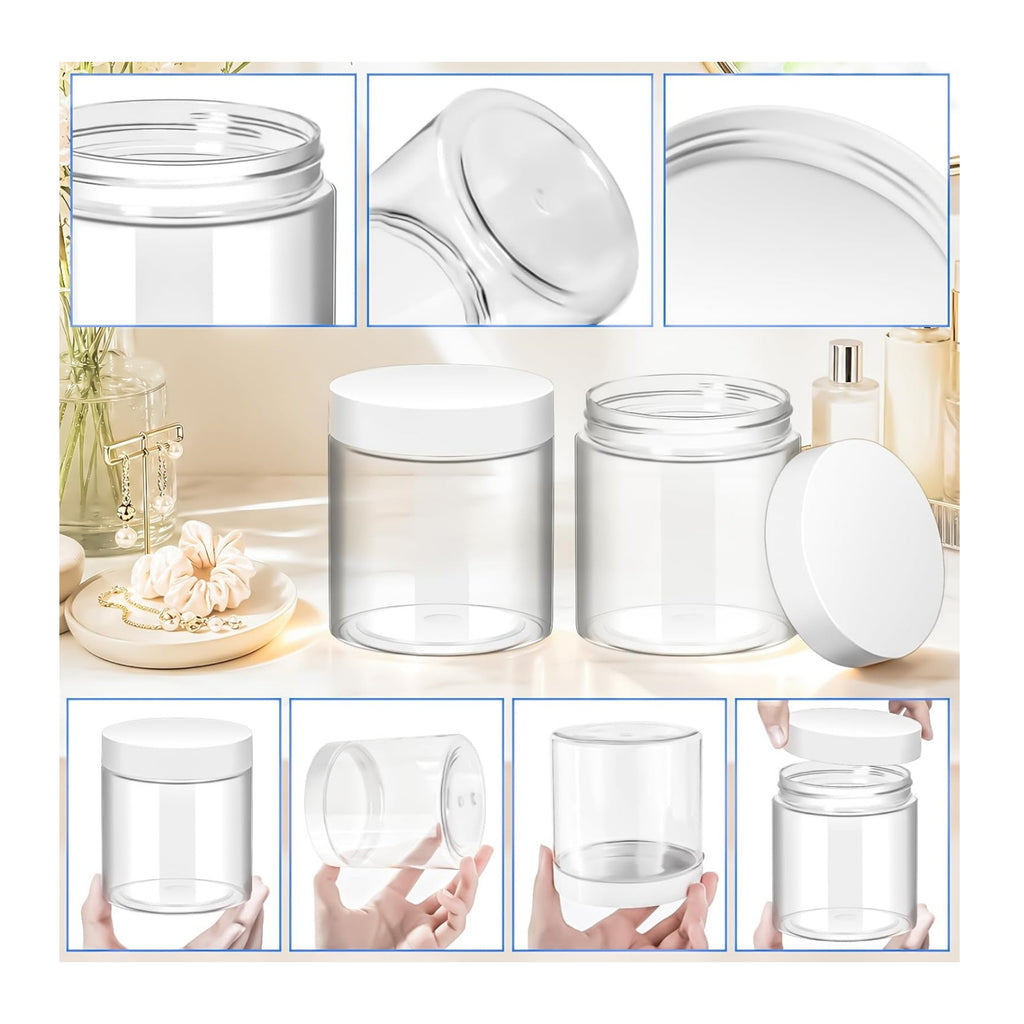 3 Pack 16oz Plastic Jars with Lids