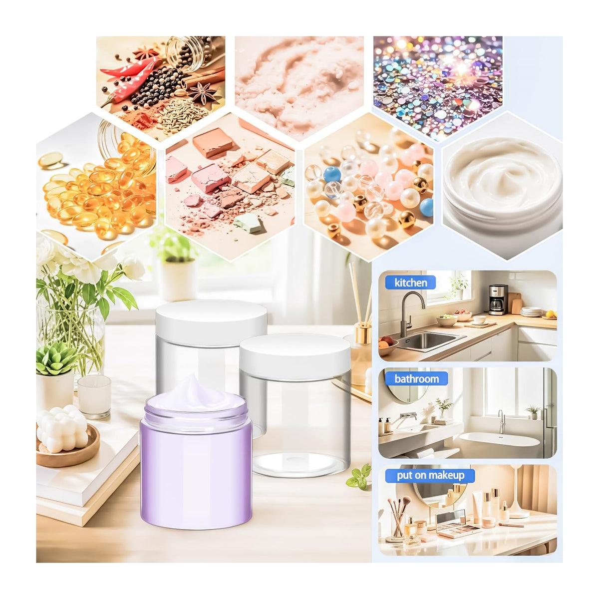 3 Pack 16oz Plastic Jars with Lids